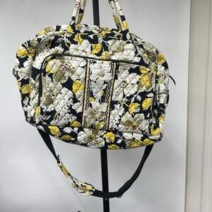 Vera Bradley Weekender Grand Traveler Duffle Bag in Dogwood Floral Black